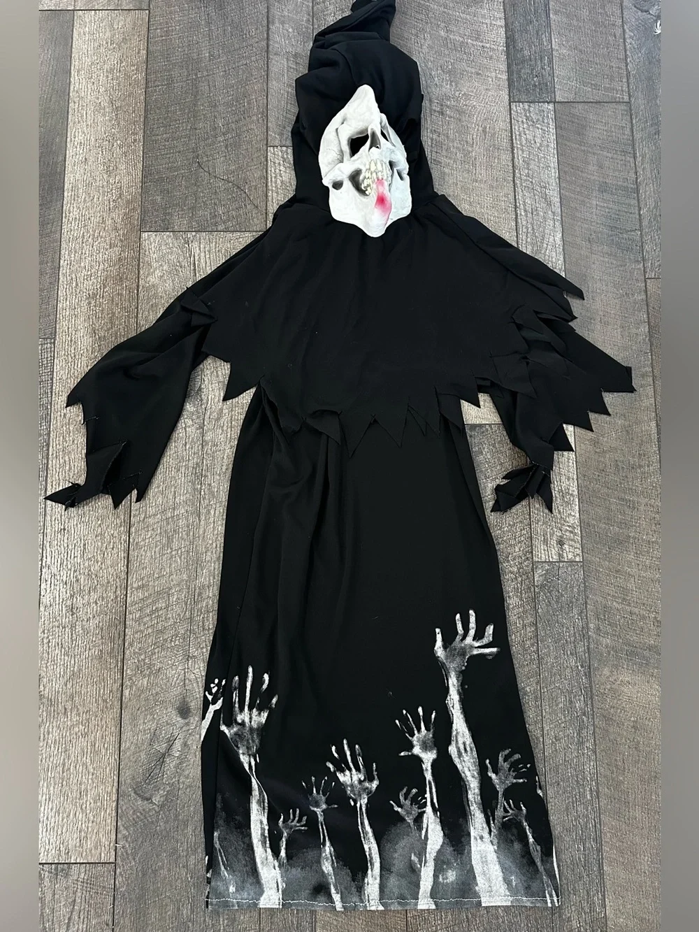 Spooktacular Creations Child Halloween Costume Skeleton Reaper Grim L 10/12.